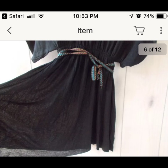 Anthro One Sept. Black dolman belted beaded tunic - Picture 5 of 5